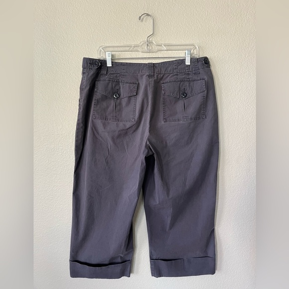 Talbots Stretch Cotton Capris in Blue With Folded Cuffs Women’s Size 14 - Picture 2 of 14